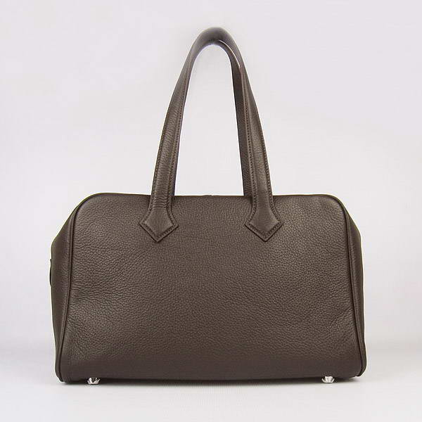 Best Replica Hermes Victoria Cowskin Leather Bags 2010 Dark Coffee H2802